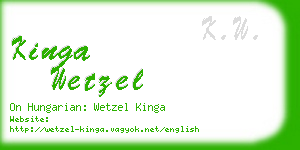 kinga wetzel business card